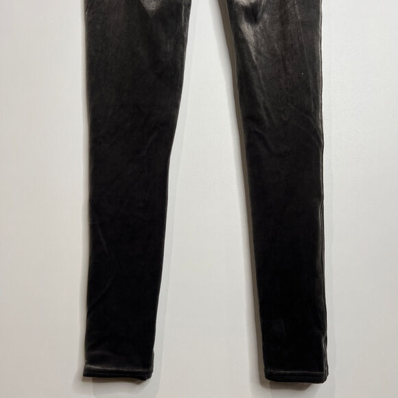 Spanx High Waisted Slimming Velvet Velour Leggings Metallic Shine Gray Size S - Picture 7 of 12